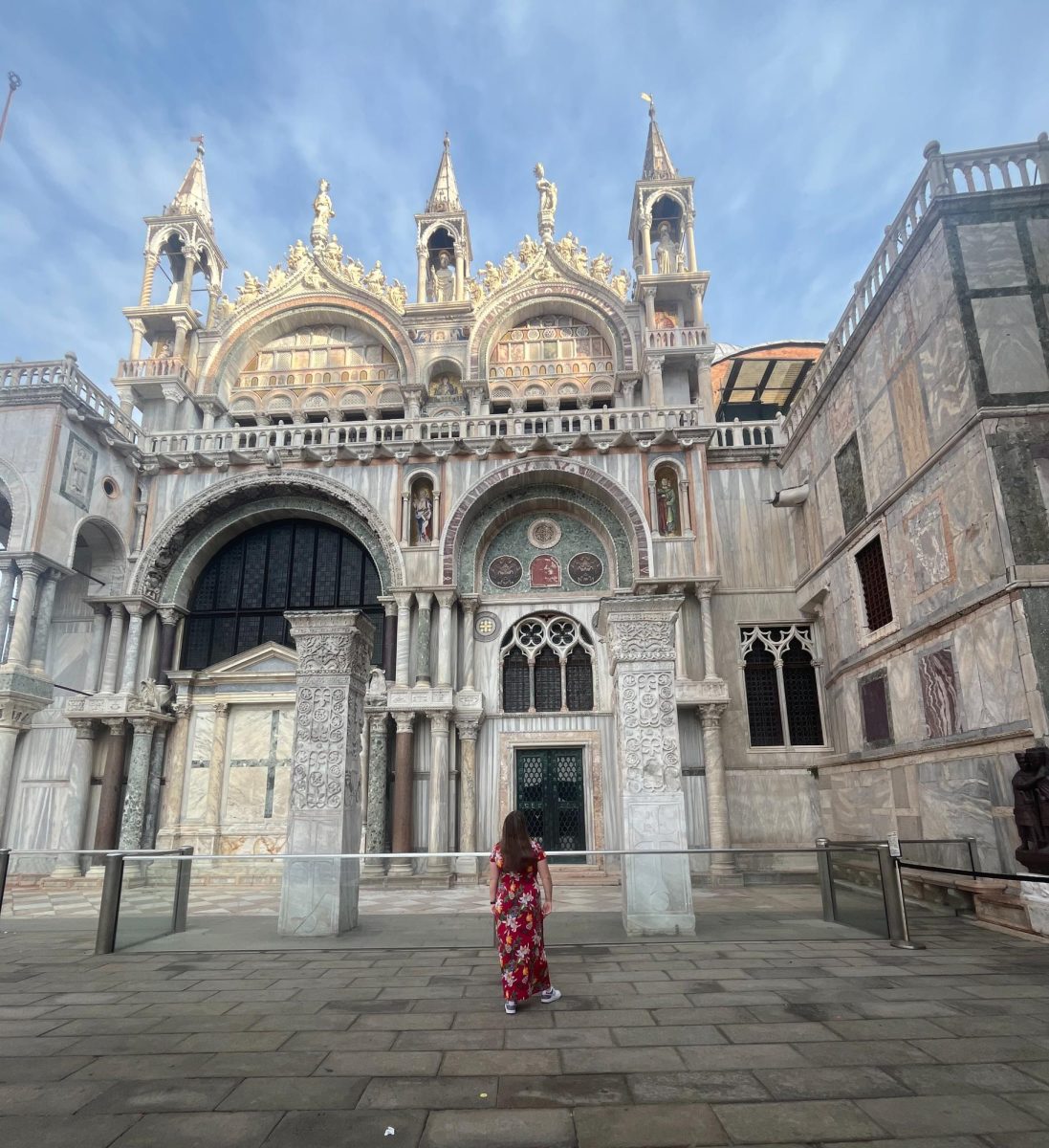 Touring the famous St. Mark's Basilica, a cathedral in Venice Italy.