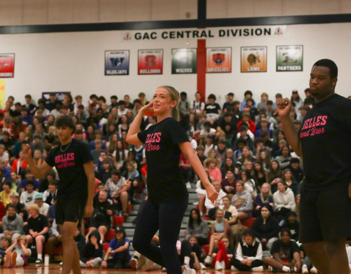 Haylee Carlson and Demarco Starwood dance together during the Belles and Bros performance.