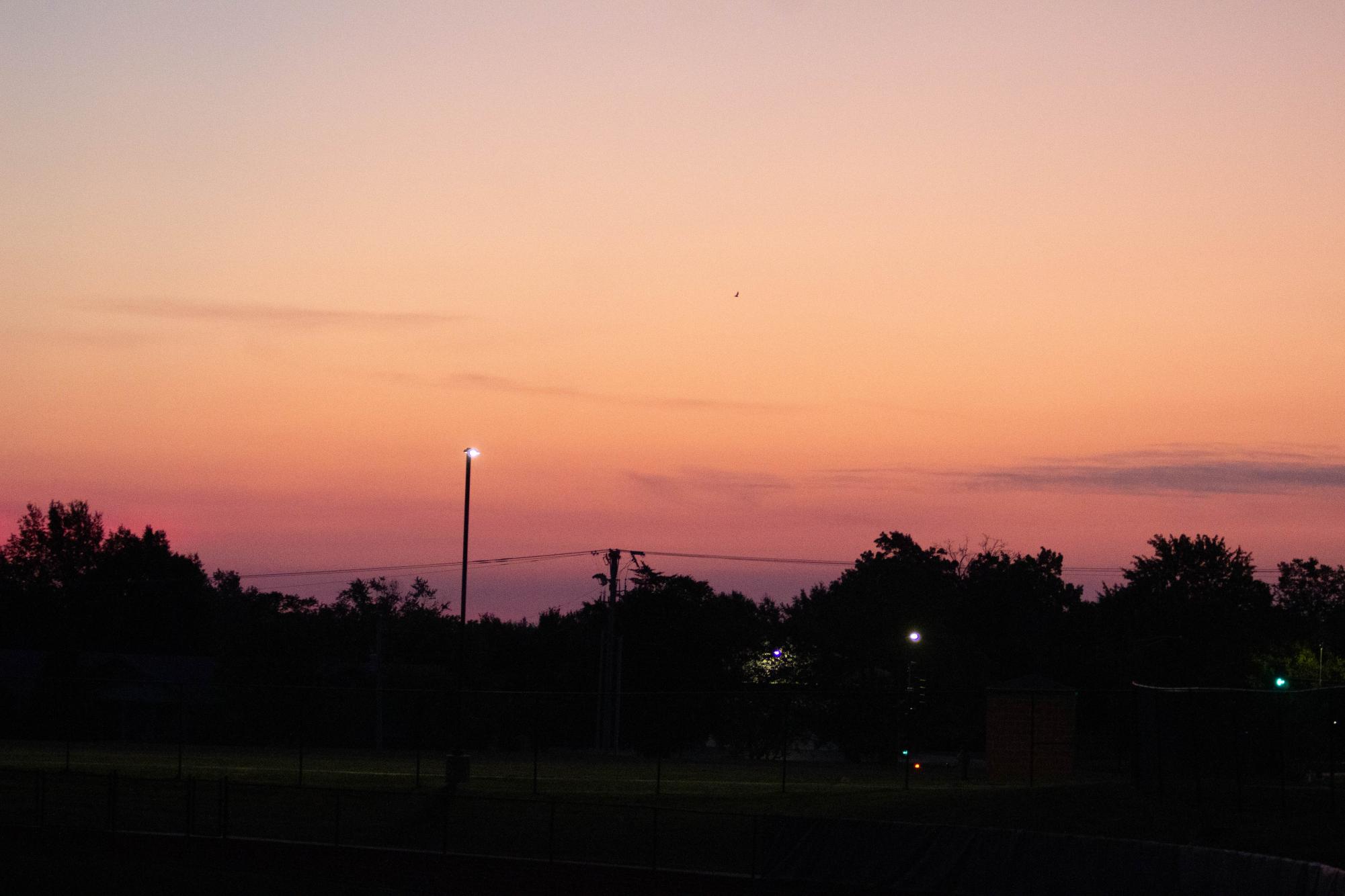 An image of the sunrise on an early school morning.