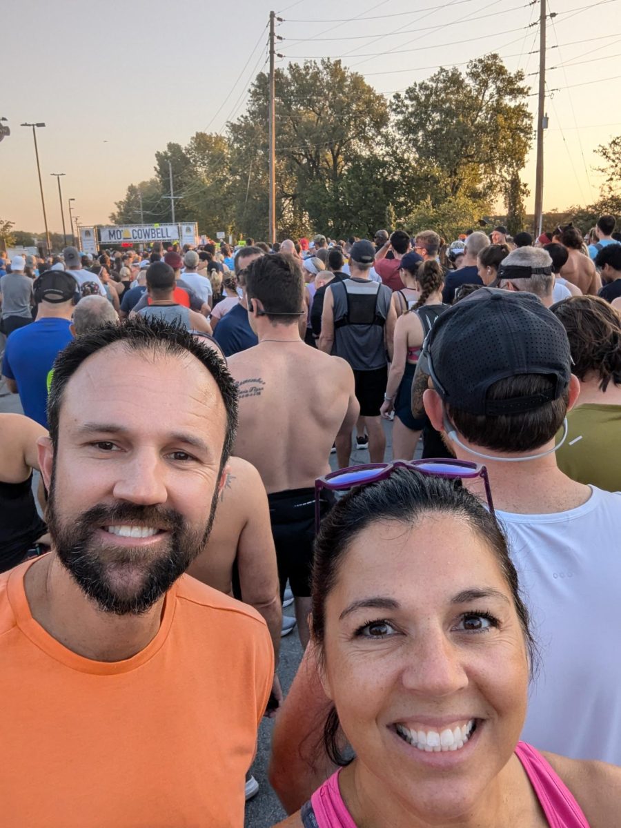 David Range and Jennifer Strathman at the start line moments before the start