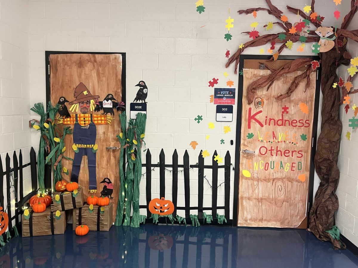 Lello and Friends won first place on the annual fall door decoration competition. 