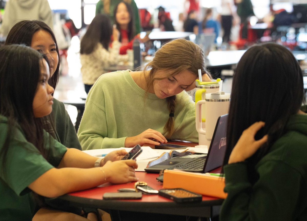 Students study for finals during Student Council's Cookies, Cocoa and Cramming study session after school on Dec. 16. 