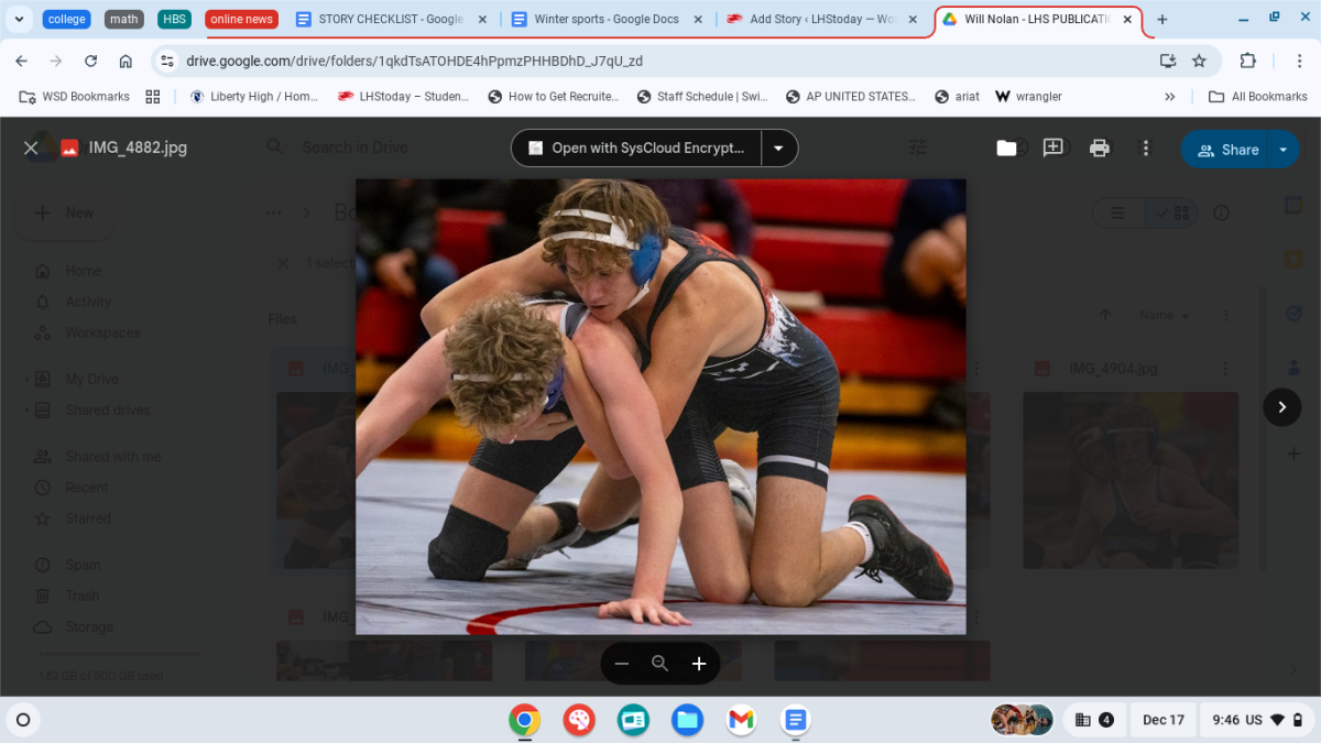 Saxon Walters (10) wrestles an opponent in a match against Francis Howell. 