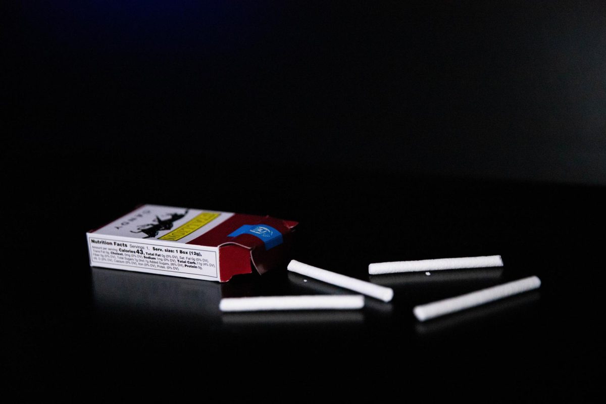 Nicotine is one of several addictive substances that are used recreationally today. *This is a staged photo with fake drugs pictured.