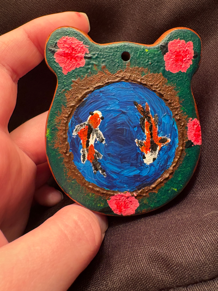 “I didn’t know what I was going to paint on it. Then all the sudden I had a little koi pond,” Wise said.