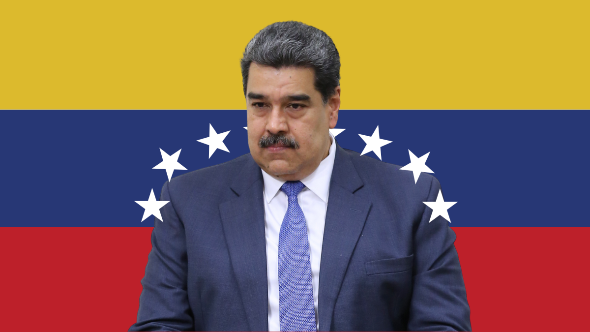 Former Venezuelan President Nicolás Maduro at a political press conference.