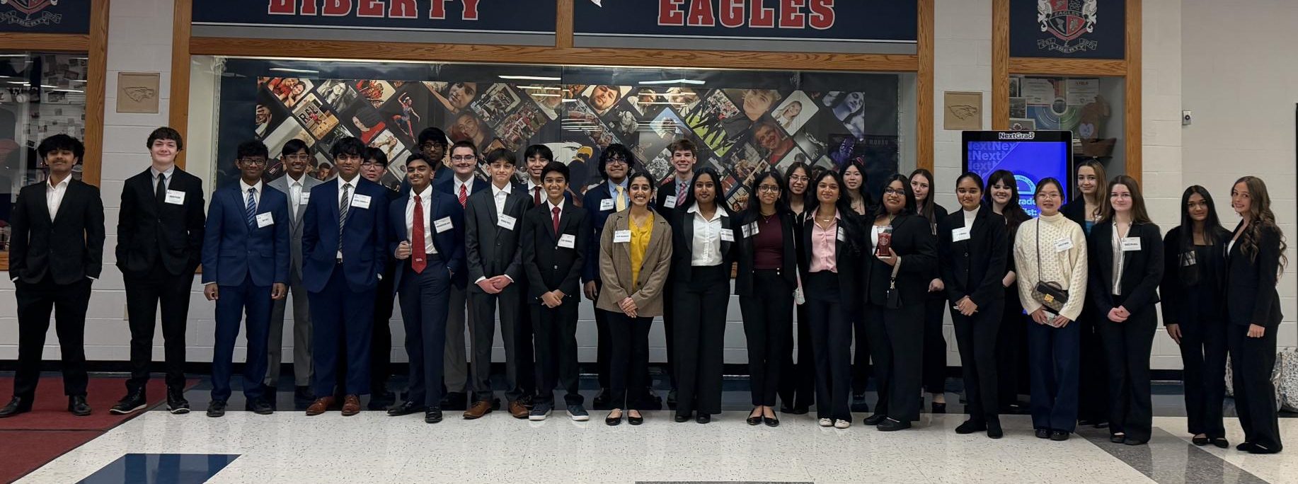 Dozens of students from Liberty's FBLA chapter gather early in the morning in preparation for the day's competitions ahead.