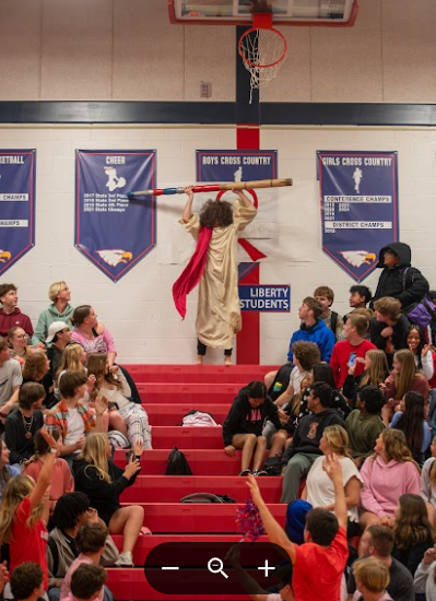 Chandler Hirtz was reenacting Moses that was a influential charter of the Christian/catholic faith that split the red sea  to lead the enslaved Jews out of Egypt to get out of slavery.