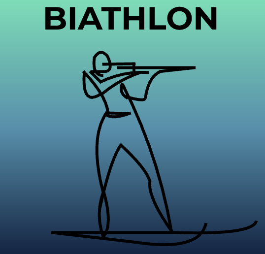 The 2026 Milano-Cortina Olympic logo for the Biathlon.