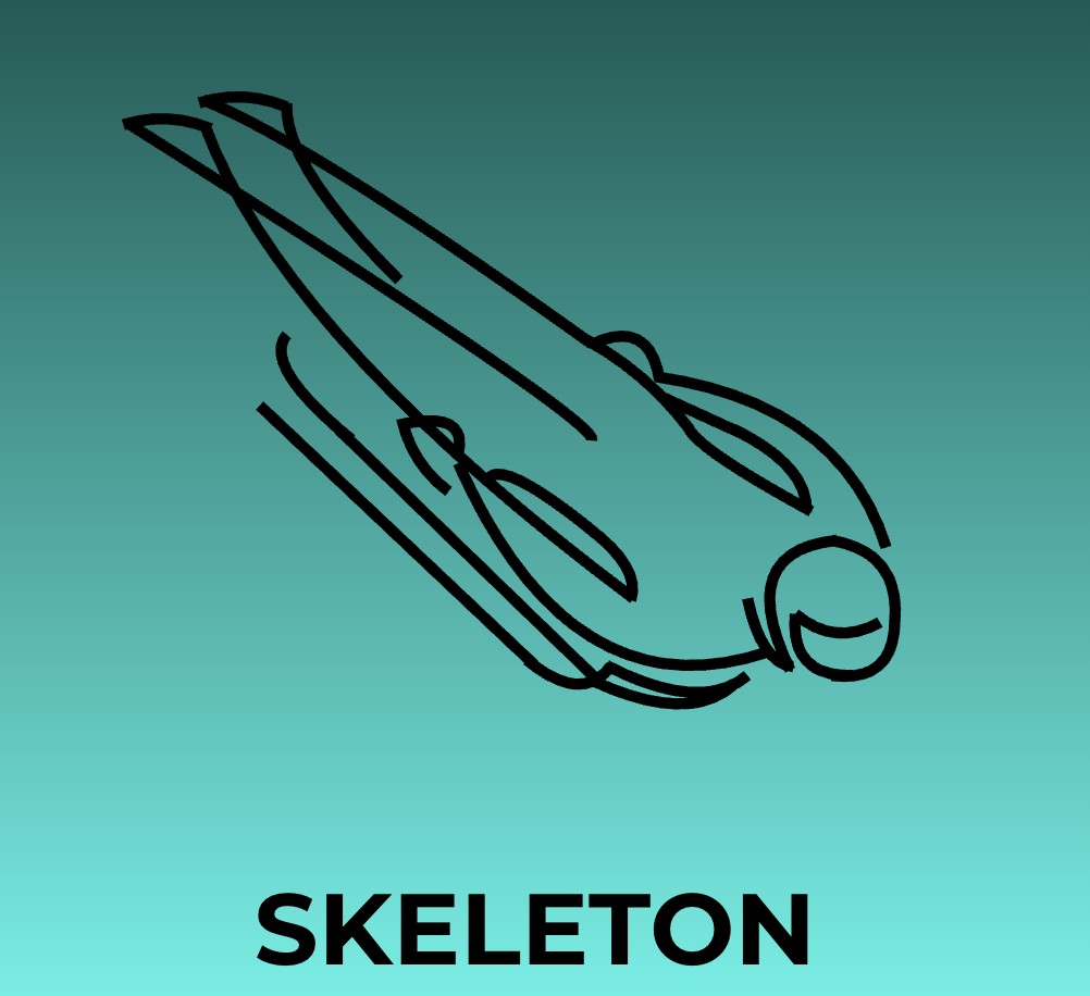 The 2026 Milano-Cortina Olympic logo for Skeleton.