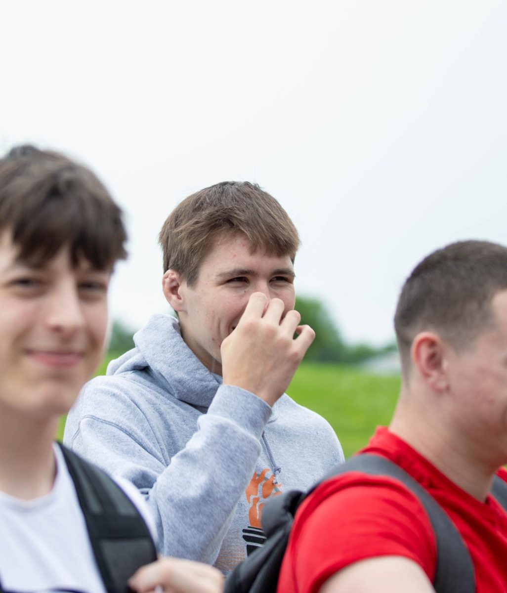 Clark Carpenter (12) smiles with his friends during the bridgewalk.