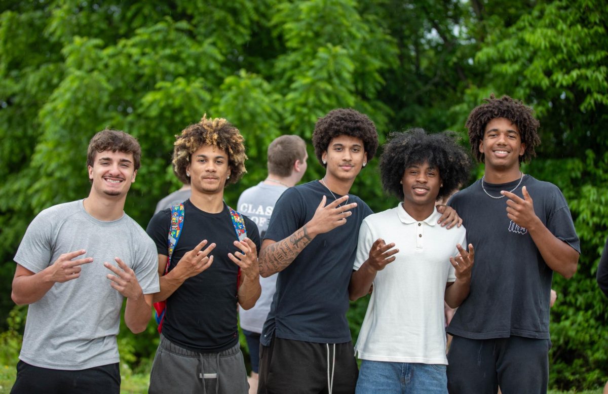 Brody Lamm (12), Jayden Burke-Ellis (12), Caden Cosey (12), Christian Martin (12), and Maddoxx Jones (12) pose for a picture.